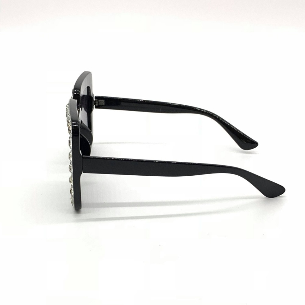 Rhinestoned Squared Butterfly Fashion Sunglasses - Picture 4 of 8